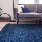 Unique Loom Solid Shag Collection Area Rug (5' 1" x 8' Rectangle, Sapphire Blue/ Navy Blue)