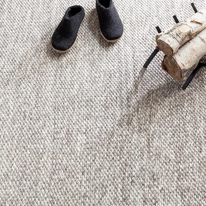 Dash and Albert Loggia Grey Handwoven Wool Rug, Runner-2.5 X 8 Feet, Grey Solid Pattern - Premium Luxury Hotel Quality Soft Breathable Hypoallergenic Machine Washable Easy Care All Season