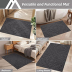COSY HOMEER Door Mat 24”x36”,Absorbent Dirt Trapper Entryway Rugs,Non-Slip Welcome Mat,Washable Entry Rugs,Low Pile Doormat for Front Back Door,Wet Shoes & Paws,Dark Grey