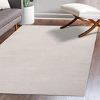 Eyely UES100D-9 Supersoft Haze Solid Low-Pile Indoor Area Rug Casual;Contemporary;Solid;Traditional, Bedroom, Kitchen, Living Room, Easy-Cleaning, Non-Shedding, 9 X 12, Ivory