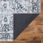 Bloom Rugs Washable Non-Slip 2x3 Rug - Denim Blue Traditional Oriental Area Rug for Living Room, Bedroom, Dining Room, and Kitchen - Exact Size: 2' x 3'