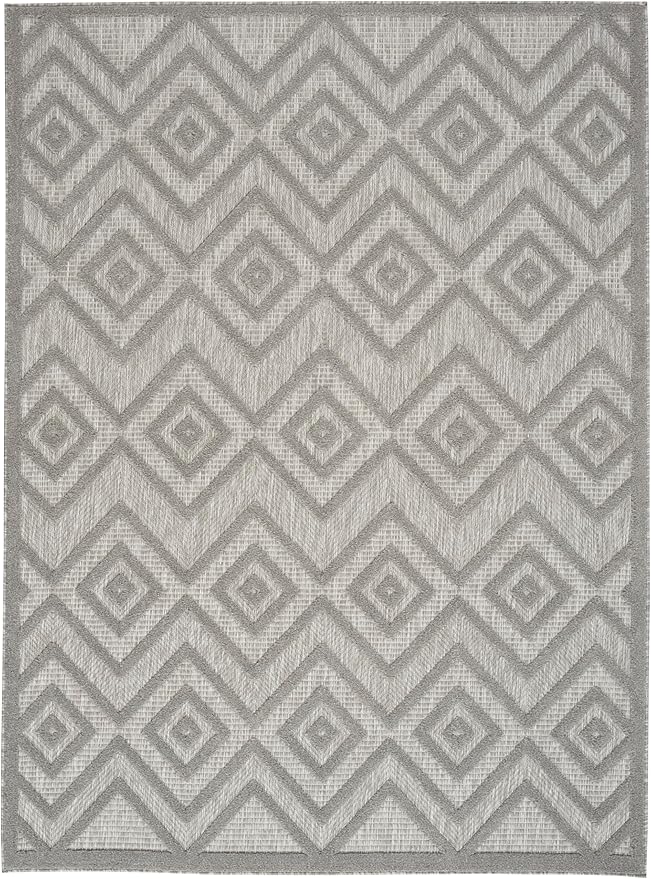 Nourison Home Versatile Silver Grey 6' x 9' Area Rug - Easy Clean, Non Shedding, Bed Room, Living Room, Dining Room, Kitchen (6' x 9')