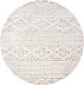 SAFAVIEH Tulum Collection Area Rug - 9' Round, Ivory & Grey, Moroccan Boho Tribal Design, Non-Shedding & Easy to Clean, Ideal for Living Room, Bedroom, Dining Space (TUL272A)
