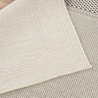 CAMILSON Easy Jute Rug 8x10, Indoor Outdoor Off-White Color Fiber Area Rugs for Entry, Living Room and Bedroom Rug, Bordered Boho Woven Design, Easy-Cleaning, Washable Outside Carpet (8 x 10)