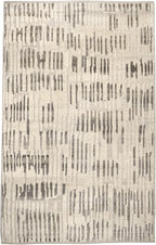 Dash & Albert Hicks Natural Hand Knotted Wool Rug, 7.5 X 9.5 Feet, Ivory Geometric Pattern - Premium Luxury Hotel Quality Soft Breathable Hypoallergenic Machine Washable Easy Care All Season