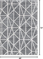 Rugs.com Lattice Trellis Collection Rug – 4' x 6' Gray Low-Pile Rug Perfect for Living Rooms, Large Dining Rooms, Open Floorplans