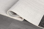 Modern Micro Loop Indoor Area Rugs for Living Room Bedroom Kitchen Geometric Striped Black-White 9x12 Luxury Durable Low and High Pile Non-Shedding Stain Resistant Soft Area Carpet 9 x 12