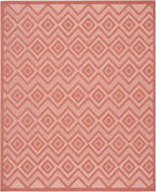 Nourison Home Versatile Coral Orange 7' x 10' Area Rug - Easy Clean, Non Shedding, Bed Room, Living Room, Dining Room, Kitchen (7' x 10')