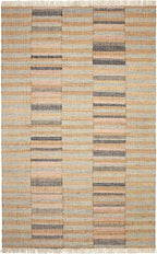 Dash and Albert Ravel Wool Area Rug - 2.5' x 8' Runner Blue Stripe Handwoven Accent Rug - Durable, Eco-Friendly, High Traffic Area Hallway, Living Room, Stairs