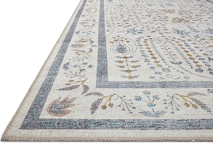 Loloi Rifle Paper Co. Maison Collection MAO-05 Wisteria Cream 2'-6" x 9'-6", .19" Pile Height, Runner Rug