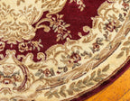 Rugs.com Chateau Collection Rug – 13' Round Red Medium Rug Perfect for Kitchens, Dining Rooms