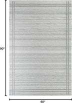 Mark&Day Wool Rugs, 5x8 Janmichael Solid and Border Gray Area Rug, Grey Ivory Carpet for Living Room, Bedroom or Kitchen (5' x 7'6")