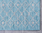 Unique Loom Outdoor Trellis Collection Area Rug - Tribal Trellis (4' 1" x 6' 1" Rectangle, Aqua/ Ivory)