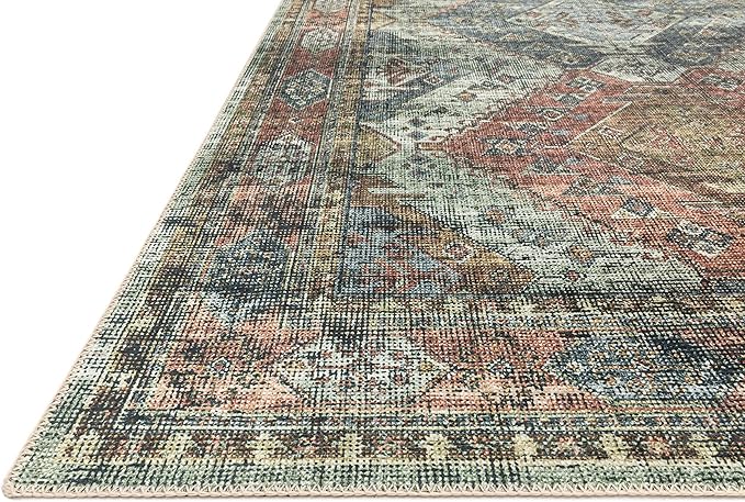Loloi Skye Collection SKY-06 Apricot/Mist 8'-0" x 8'-0" Round Area Rug