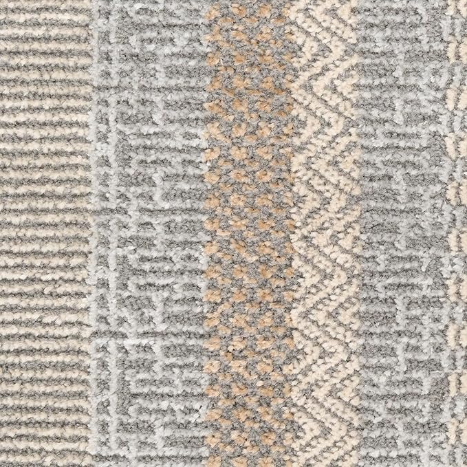 Nourison Home Nordic Grey Multicolor 4' x 6' Scandinavian Area Rug - Easy Clean, Non Shedding, Bed Room, Living Room, Dining Room, Kitchen (4' x 6')