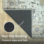 Bloom Rugs Washable Non-Slip 12 ft Runner - Yellow Traditional Medallion Runner for Entryway, Hallway, Bathroom, and Kitchen - Exact Size: 2.5' x 12'