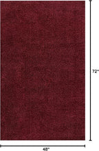 Eyely UES100Q-4 Supersoft Haze Solid Low-Pile Indoor Area Rug Casual;Contemporary;Solid;Traditional, Bedroom, Kitchen, Living Room, Easy-Cleaning, Non-Shedding, 4 X 6, Dark Red