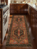 Ciicool 2x5ft Runner Rug, Hallway Wahshable Rug Vintage Kitchen Carpet for Entrance Bedroom Bedside Living Room Kitchen Laundry Bathroom Decor