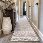 Rugshop Geometric Boho Perfect for high Traffic Areas of Your Living Room,Bedroom,Home Office,Kitchen Runner Rug 2'7" x 12' Gray