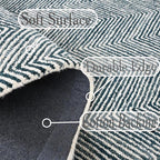 Modern Herringbone Chevron Collection Handcrafted Wool Area Rug - Durable, Zigzag Pattern, for High Traffic, Contemporary Design for Living Room, Bedroom, Dining Room Decor (Denim Blue, 6' x 8')