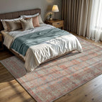 GLN Rugs Traditional Collection - Machine Washable Area Rug, Traditional Washable, Non Slip, Low Pile Chenille Rug, Living Room, Bedroom, Kitchen Rug (9' x 12' Terra/Multicolor 1153)