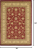 Unique Loom Voyage Collection Traditional Oriental Classic Intricate Design Area Rug (7' 0 x 10' 0 Rectangular, Red/Gold)