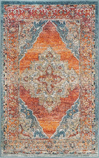 Unique Loom Isabella Collection Area Rug - Rossellini (3' 3" x 5' 3" Rectangle, Rust Red/ Beige)