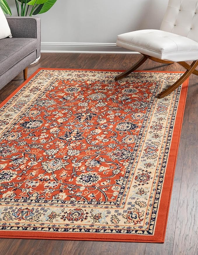 Rugs.com Yasmin Collection Rug – 2' x 3' Terracotta Medium Rug Perfect for Entryways, Kitchens, Breakfast Nooks, Accent Pieces