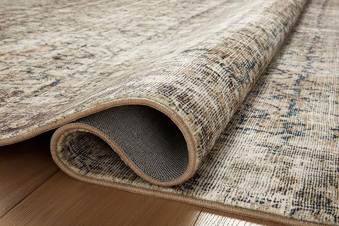 Loloi Amber Lewis Morgan Collection MOG-02 Navy/Sand 5'-0" x 7'-0" 38" Thick Area Rug feat. CloudPile, Neutral, Room Décor, Vintage Inspired, Livingroom, Bedroom, Dining Area