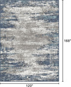 Bavni 10x14 Area Rugs, Modern Living Room Rugs, Large Machine Washable Rug Non-Slip, Soft Pet Friendly Rugs for Bedroom, Playroom, Dining Room, Blue/Ivory