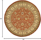 Unique Loom Voyage Collection Traditional Oriental Classic Intricate Design Area Rug (6' 0 x 6' 0 Round, Terracotta/Ivory)