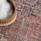 Bloom Rugs Washable 3' x 5' Rug - Red/Orange/Beige Traditional Area Rug for Living Room, Bedroom, Dining Room, and Kitchen - Exact Size: 3' x 5'