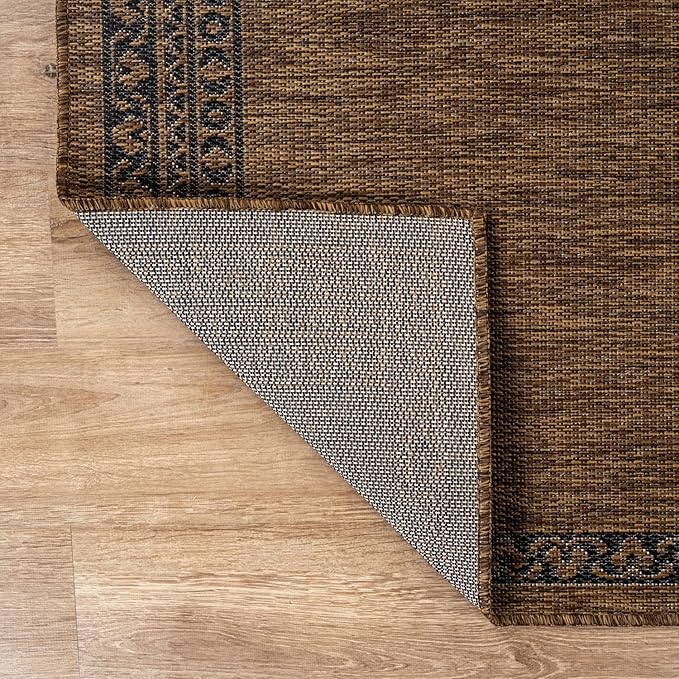 CAMILSON Outdoor Rug 5x7 Medallion Gold Modern Area Rugs for Indoor and Outdoor Patios Kitchen and Hallway Mats Washable Porch Deck Outside Carpet (Medallion Gold 5 x 7)