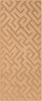 16ft Runner Rug by Custom Length - Gold Tan | Non-Slip Rubber Backed | Washable & Pet Friendly | Edge Bound