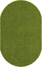 Unique Loom Solid Shag Collection Area Rug (5' 3" x 8' Oval, Grass Green)