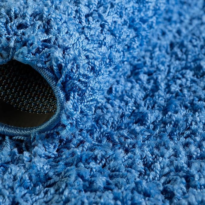Unique Loom Solid Shag Collection Area Rug (3' 3" x 5' 3" Rectangle, Periwinkle Blue)