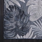 CAMILSON Indoor Outdoor Rug, Navy 10’x14’ Leaf Tropical Botanical Area Rugs for Indoor and Outdoor patios, Easy-Cleaning Non-Shedding Living Room, Garden and Kitchen Washable Outside Carpet (10x14)