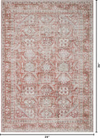 Kuden 2x3 Small Rug, Machine Washable, Non-Slip Backing, Vintage Style, Soft, Low Pile, Area Rugs for Entryway Kitchen Indoor Entrance
