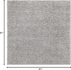Unique Loom Davos Shag Collection Area Rug - Solid (5' 1" Square, Sterling)