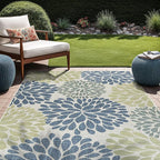 Beverly Rug Outdoor Rug 8x10 Modern Exotic Tropical Leaf Area Rugs for Indoor and Outdoor Patio Deck Porch Garden Water Resistant Washable Outside Carpet (8 x 10 Olive)