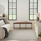 Nourison Home Textured Home Grey Ivory 7'10" x 9'10" Area Rug - Easy Clean, Non Shedding, Bed Room, Living Room, Dining Room, Kitchen (8' x 10')