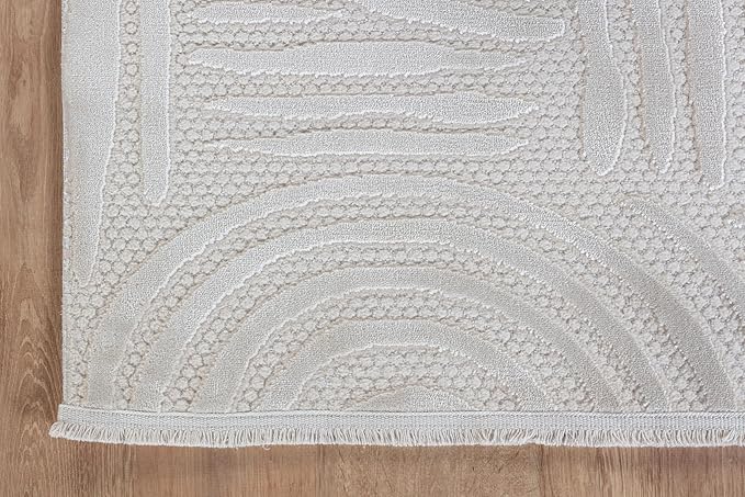 Modern Indoor Rug Orbit 5x7 Area Rugs for Living Room Luxury Kitchen Bedroom Durable Soft Geometric Durable Low and High Pile Stain Resistant Non Shedding Area Carpet 5x7