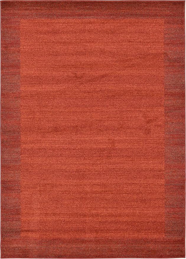 Rugs.com Angelica Collection Rug – 8' x 11' Terracotta Medium Rug Perfect for Living Rooms, Large Dining Rooms, Open Floorplans
