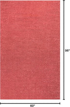 JONATHAN Y Haze Solid Low-Pile Red Indoor Area Rug 5x8, Coastal,Bohemian,Minimalist,Classic, Easy-Cleaning for Living Room,Bedroom,Kitchen,Pet Friendly,Non-Shedding (SEU100E-5)