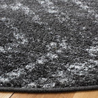 SAFAVIEH Adirondack Collection Area Rug - 4' Round, Dark Grey & Grey, Modern Diamond Distressed Design, Non-Shedding & Easy Care, Ideal for High Traffic Areas in Living Room, Bedroom (ADR131F)