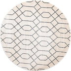 Unique Loom Marilyn Monroe Glam Collection Area Rug - Trellis (5' 3" Round, White Silver/ Silver)