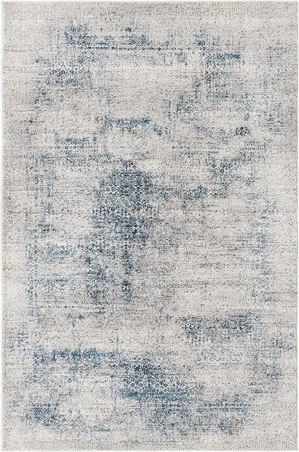 Unique Loom Finsbury Collection Area Rug - Sarah (5' 3" x 8' Rectangle, Blue/ Ivory)