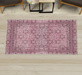 Ambesonne Vintage Decorative Rug, Nostalgic Retro Floral Petals Pastel Look Damask Check Victorian Motif, Quality Carpet for Bedroom Dorm and Living Room, 2' 2" x 3' 7", Dark Mauve and Pink
