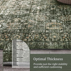Morebes Vintage Carpet Runners for Hallway 12ft,Washable Extra Long Runner Rug for Entryway Indoor Non-Slip,Distressed Retro Soft Throw Rug for Kitchen Farmhouse Dining Room, Dark Green