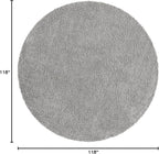 Unique Loom Davos Shag Collection Area Rug - Solid (9' 10" Round, Sterling)